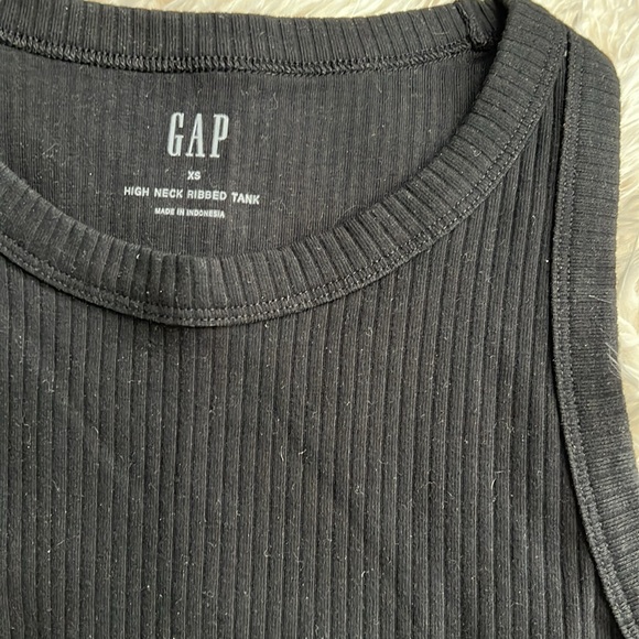 Gap High Neck Ribbed Tank Top Sz XS black ❤️🌞 - Picture 2 of 2